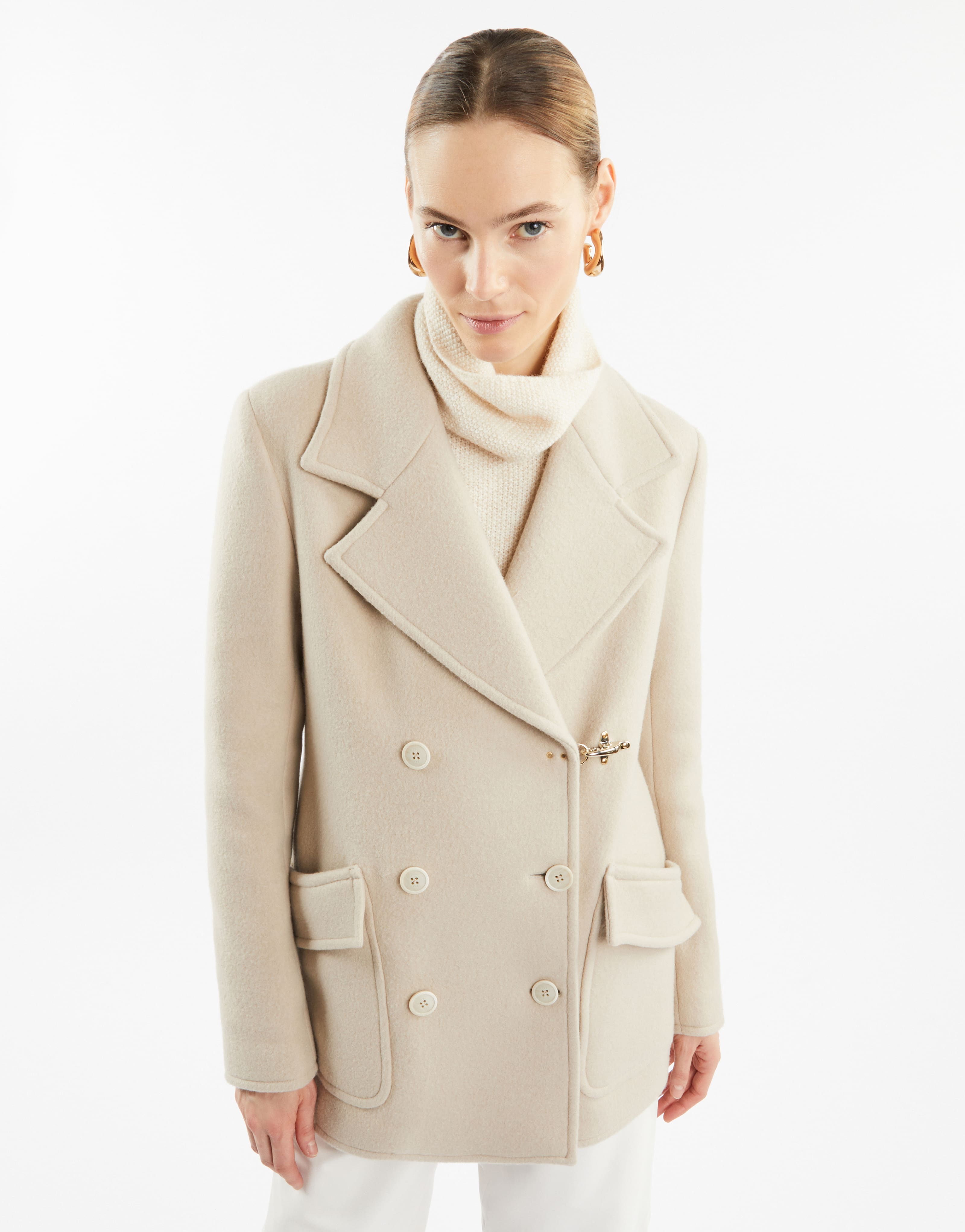 Woman's fashion boatneck Peacoat